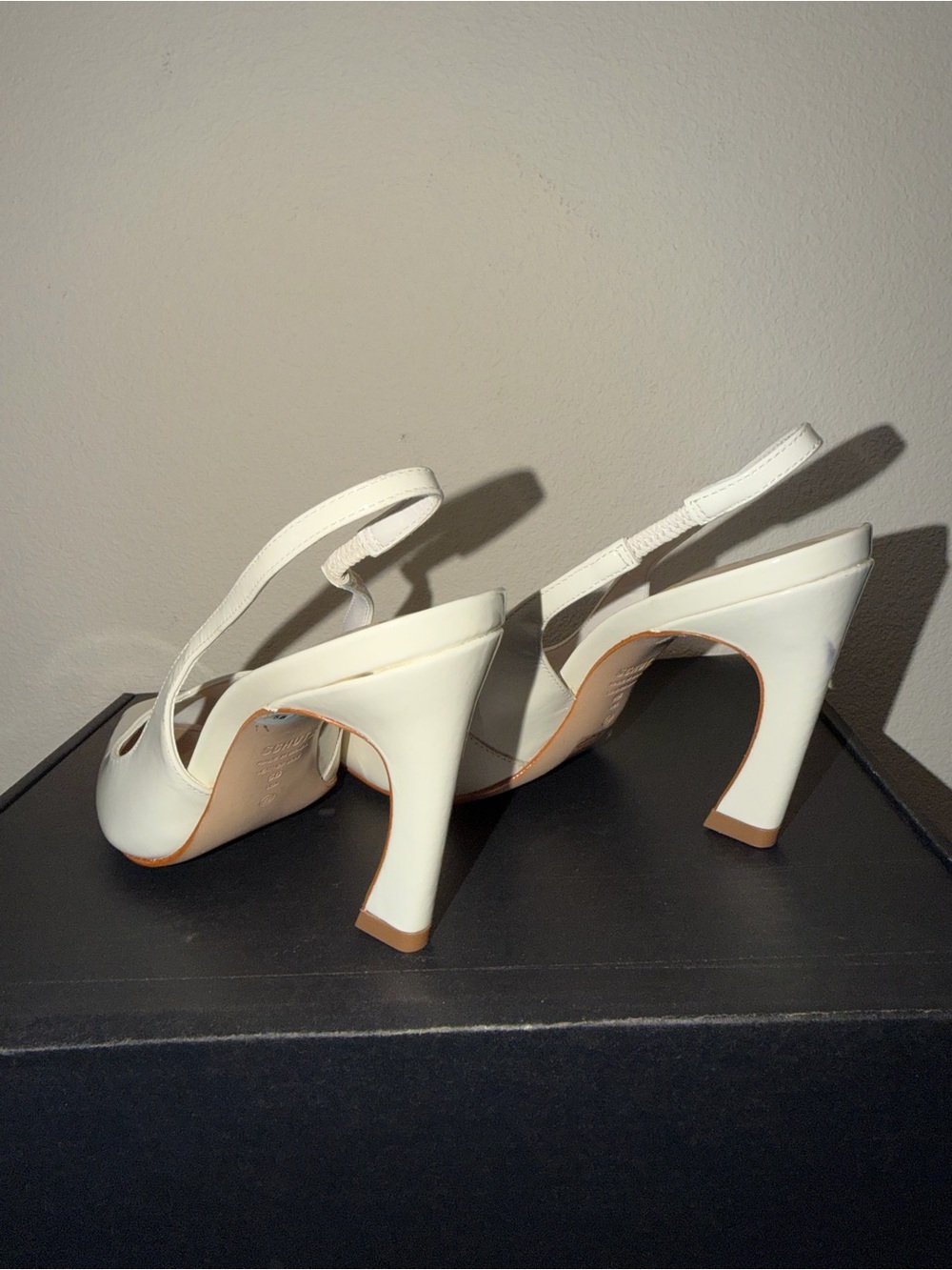 SCHUTZ Ivory Patent Slingback Pointed Toe Heels - Picture 8 of 10